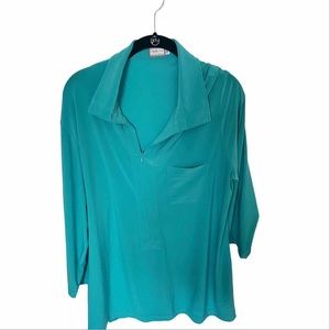 Sympli Teal Pullover Blouse